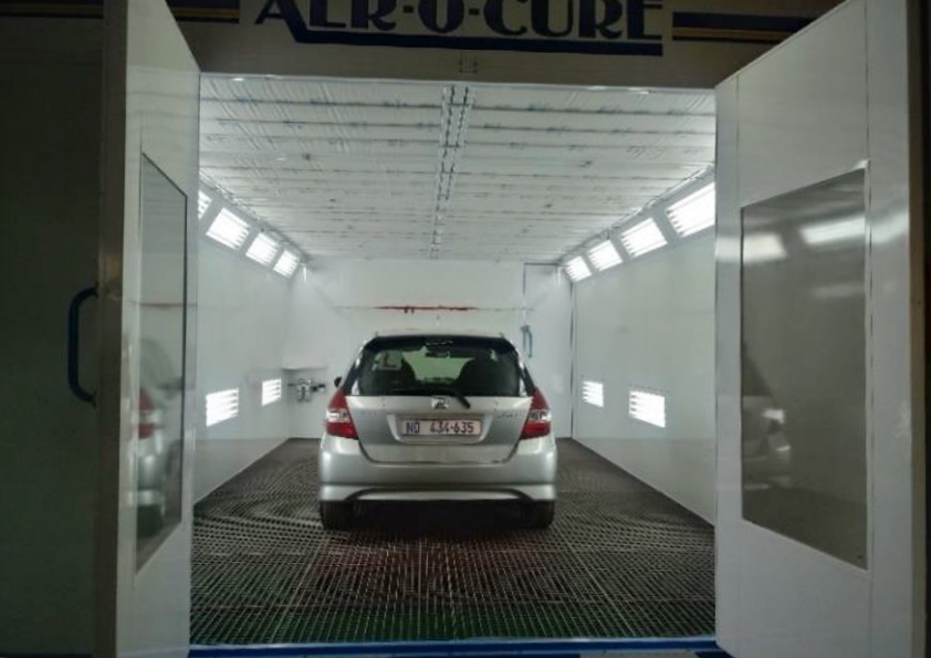 Car in spray booth